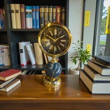 Sleep Nova Imperial Globe Gold Dekoratif Masa Saati – Mermer Desenli Lüks Ofis & Salon Saat