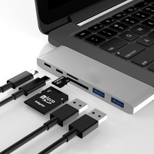 Al-Fil Teknoloji Ally 6 In1 Usb-C Hub Daul  USB 3.0 Type-C Şarj Kart Reader Çoğaltıcı HUB-(5775)