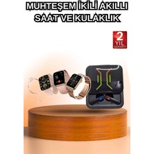 Al-Fil Teknoloji Wireless Şarjlı Akıllı Saat ve Dijital Göstergeli Kablosuz Bluetooth Kulaklık Nabız Ölçer
