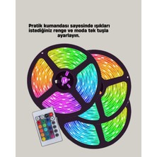 Al-Fil Teknoloji Müziğe Duyarlı Renkli Smart Şerit LED Işık USB Bağlantılı Ambiyans Aydınlatma