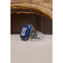Innuendo Jewelry 925 Ayar Gümüş Hz. Süleyman Mührü Işlemeli Kare Kasa Erkek Yüzük