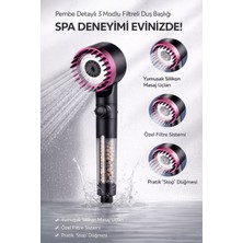 GRP Nova Pembe 3 Modlu Filtreli Duş Başlığı