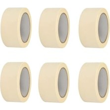 6 Adet Maskeleme Bandı Boya Bandı 48MM x 25M Kağıt Bant