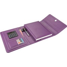5212 Ajanda Tarihsiz Çizgili 17 x 24 cm Ajanda/defter Hesap Makineli Suni Deri Organizer, Lila