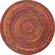 Kilim Home Boho 966 Boho Color Desenli Doğal Natural Jüt Yuvarlak