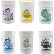 Dr. Gusto Çikolata Boyası 30 gr 6’lı Set – Mor, Siyah, Mavi, Yeşil, Beyaz Yağ Bazlı Gıda Boyası (Kakao Yağı & Çikolata Için)