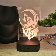 Lerad-Lazer Art Kurt RGB LED Gece Lambası – 16 Renkli Pleksi Masa Lambası (Adaptörlü)