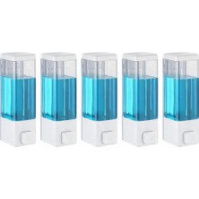 Duvar Tipi Manuel Sıvı Sabunluk 5 Adet Yapıştırmalı ve Vidalı Akıtmaz Sabun Dispenseri 350 ml V-1
