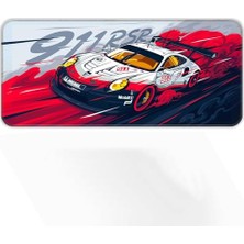 90X40 cm Xl Büyük Boy Yarış Araba Tasarımlı Mouse Pad – Ultra Kaymaz Kauçuk Taban, Su Geçirmez Kumaş Yüzey, Dikişli Kenar, Oyun ve Ofis Kullanımı Için Geniş Masa Matı