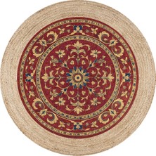 Kilim Home Boho 963 Ottoman Medallion Desen Doğal Natural Jüt Yuvarlak