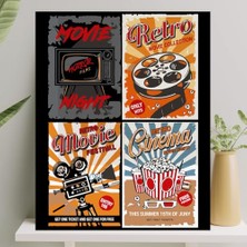 Sayılarla Boyama Tuval Seti Fırça Boya Dahil (Çıtalı) 40X50 cm - Retro