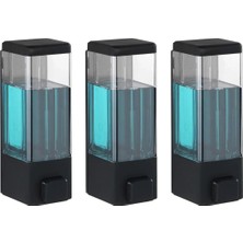 Duvar Tipi Manuel Sıvı Sabunluk 3 Adet Yapıştırmalı ve Vidalı Akıtmaz Sabun Dispenseri 350 ml V-1