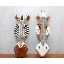 MiraLive Ahşap Duvara Asmalı Maske Zebra