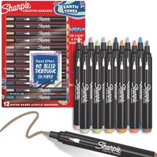 Sharpıe Akrilik, Doğa Tonları,yuvarlak UÇ,12LI Bl