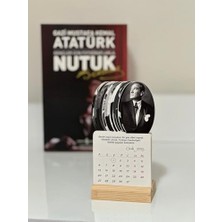 2026 Atatürk Takvimi Ahşap Ayaklı Atatürk Temalı Mini Özel Tasarım Takvim, Atatürk 2026 Takvim