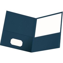 Çift Cepli Dosya, Mektup Boyutu, Kutu Başına 25 Adet 1 Paket Koyu Mavi