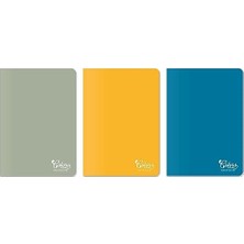 HDY Store Colors Ofis Serisi, A4 60 Yaprak Çizgili Karton Kapaklı Defter 3'lü Paket, Mavi, Gri, Sarı