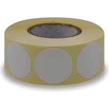Kuşe Etiket 30MM Çap Ruloda 1000 Adet 40MM Kuka Çapında Baskısız Nokta Etiketi