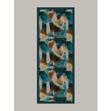 AYSHARA Fırça Desenli Tek Taraflı Şal - Petrol