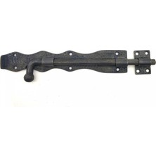 MiraLive Antika Tarz Dekoratif Pirinç Dövme Kapı Sürgüsü - 25CM, Oksit