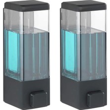 Duvar Tipi Manuel Sıvı Sabunluk 2 Adet Yapıştırmalı ve Vidalı Akıtmaz Sabun Dispenseri 350 ml V-1