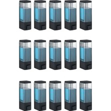 Duvar Tipi Manuel Sıvı Sabunluk 15 Adet Yapıştırmalı ve Vidalı Akıtmaz Sabun Dispenseri 350 ml V-1