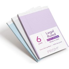 Prism+ Yazı Blokları, 21 x 29 Cm, Farklı Renkler, Her Biri 2 Adet: Gri, Orkide, Mavi, Protokol Çizgileri, 50 Yaprak, Delikli Sayfa, 6 Adet (63116)