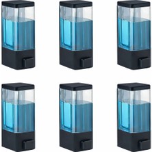 Duvar Tipi Manuel Sıvı Sabunluk 6 Adet Yapıştırmalı ve Vidalı Akıtmaz Sabun Dispenseri 350 ml V-1