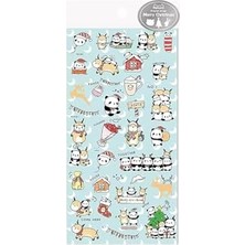 Tatlı Panda ve Yılbaşı Temalı Parıltılı Sticker Seti • Bullet Journal