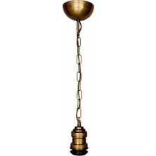 Conana Dekoratif Sarkıt Avize Başlığı Takılabilir E27 Duy 60CM Metal Zincirli Eskitme B05
