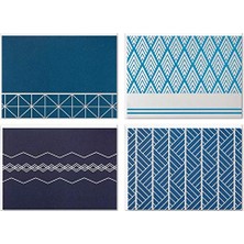 Boş Kart Çeşitleri, Geometrik Gümüş Folyo (Zarflı 40 Not Kartı)