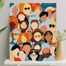 HDY Store Sayılarla Boyama Tuval Seti 40X50 cm Fırça ve Boya Dahil 3D Çiçekli Desen ile Eğlenceli Sanat