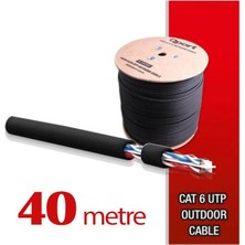 Nif Bilişim Qport Yüksek Bakır Utp 23AWG 0.58 mm Dış Ortam Cat6 Outdoor Kablo 40 Metre