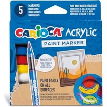 Akrilik Paint Marker Su Bazli Fırça Uçlu 5'li