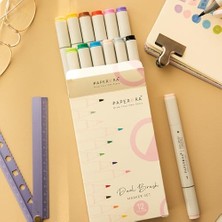 12’li Çift Uçlu Alkol Bazlı Marker Kalem Seti – Brush + Chisel