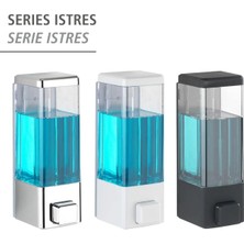 Duvar Tipi Manuel Sabunluk Beyaz+Siyah+Gri 3 Adet Yapıştırmalı ve Vidalı Akıtmaz Dispenseri 350ML V1