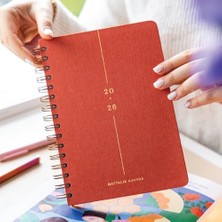 2026 A5 Spiralli Keten Haftalık Ajanda 12 Aylık - Mercan