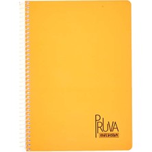 Pruva A4 Pet Spiralli Karton Kapaklı Defter 144 Yaprak - Çizgili - Turuncu