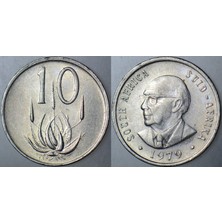 Banknoting Güney Afrika Cumhuriyeti 10 Cent 1979 Sirkülasyon Hatıra.