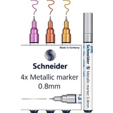 Paint-It Metalik Marker 4'lü Set (Set 2, Çizgi Kalınlığı 0,8 Mm, Yeni Pigment Teknolojisi, Güçlü Parıltı Efekti) Gümüş, Altın, Bakır, Mor