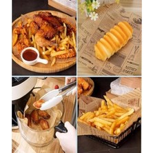 Promosyonca Vintage Gazete Desenli Yağlı Kağıt, Mutfak Sunum Kağıdı, 50 Veya 100 Adet Seçeneği (50)