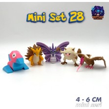 Neptune3D Pokemon Mini Figür Seti 28 (Porygon, Sandslash, Venomoth, Mankey, Fearow)
