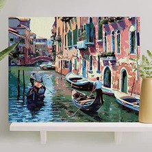 Sayılarla Boyama Tuval Seti Fırça Boya Dahil (Çıtalı) 40X50 cm - Venedik