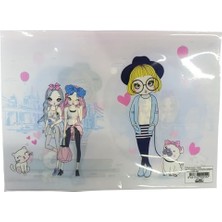 Npratik Vintage Tasarım Çıtçıtlı Dosya Dekoratif Retro Baskılı Sağlam A4 Boyut (Kızlar-3)