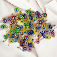 Benim Marifetlerim - Karışık Renkli Nazar Boncuğu Çengelli Iğne 10 Adet