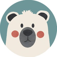 Kilim Home Boho 968 Sevimli Ayıcık Desenli Doğal Natural Jüt Yuvarlak