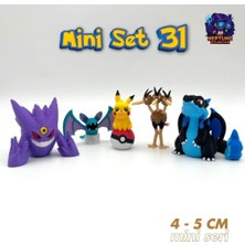 Neptune3D Pokemon Mini Figür Seti 31 (Pikachu, Mega Charizard X, Mega Gengar, Dodrio, Zubat)