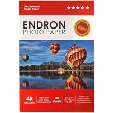 10 x 15 cm Inkjet Fotoğraf Kağıdı Ultra Premium 100 Adet 270 gr Mürekkep Yazıcı Uyumlu 4r 102X152MM Parlak