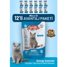 Cat food energy Somonlu Yetişkin Yaş Kedi Maması 85 G - 12 Adet
