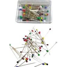 Kutulu Eşarp Başörtüsü Iğnesi Toplu Iğne Renkli Başlıklı Nişan Kına Düğün Için Ideal 50 Adet (Renkli, Tek Beden)